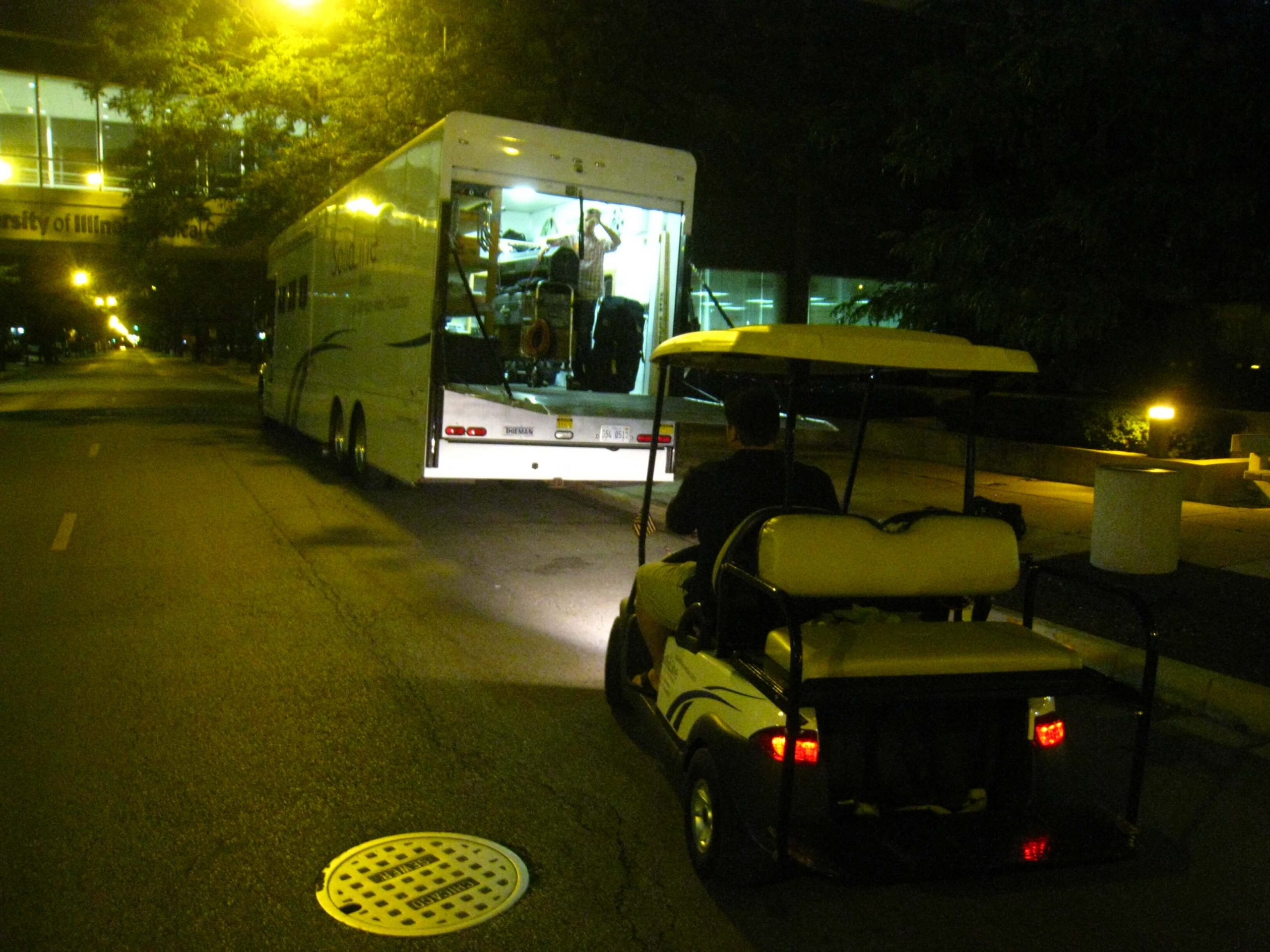 Here are the new golf cart lights in action in Chicago...