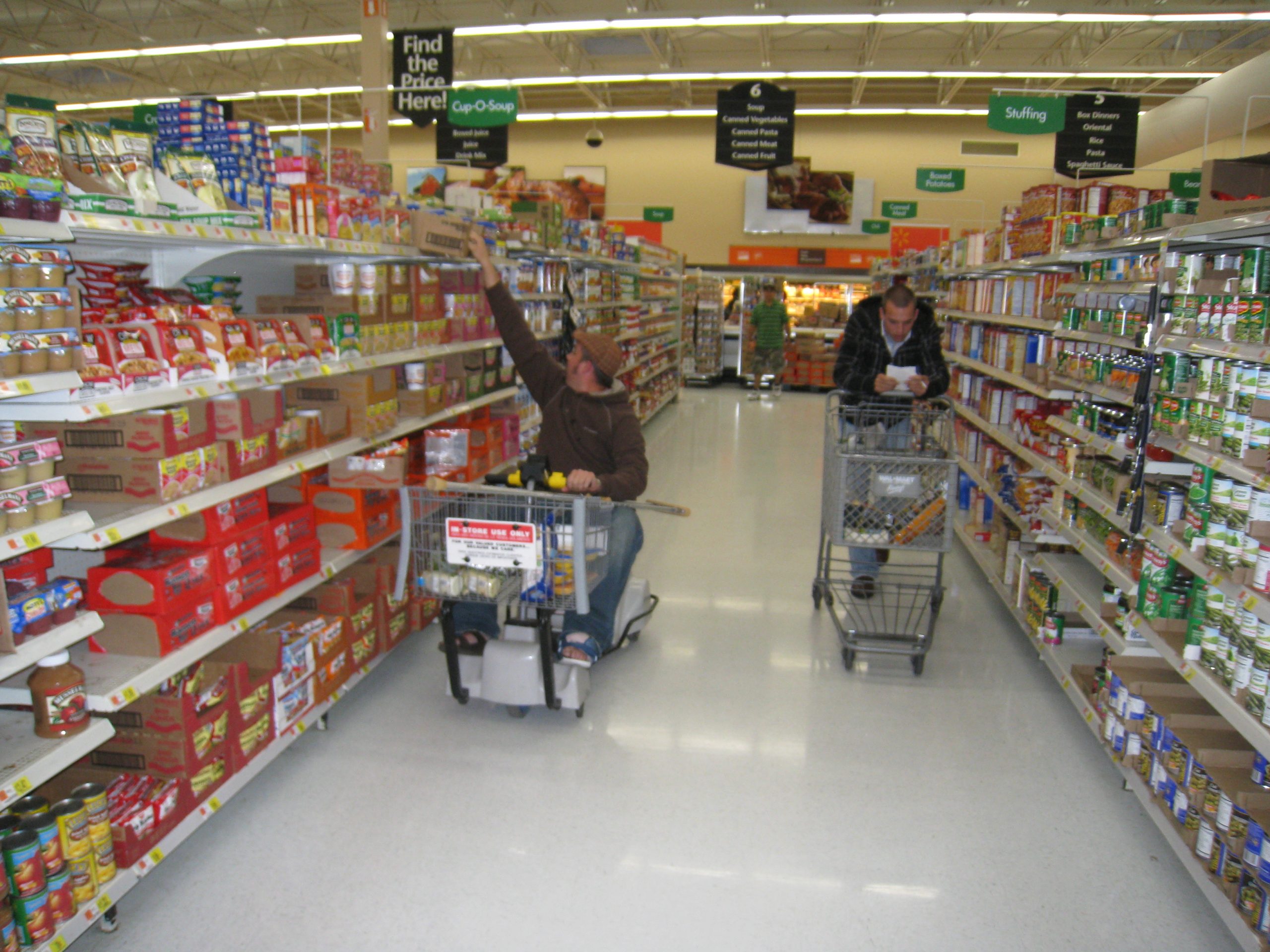 WalMart Shopping with injured Greg during production trip to Notre Dame