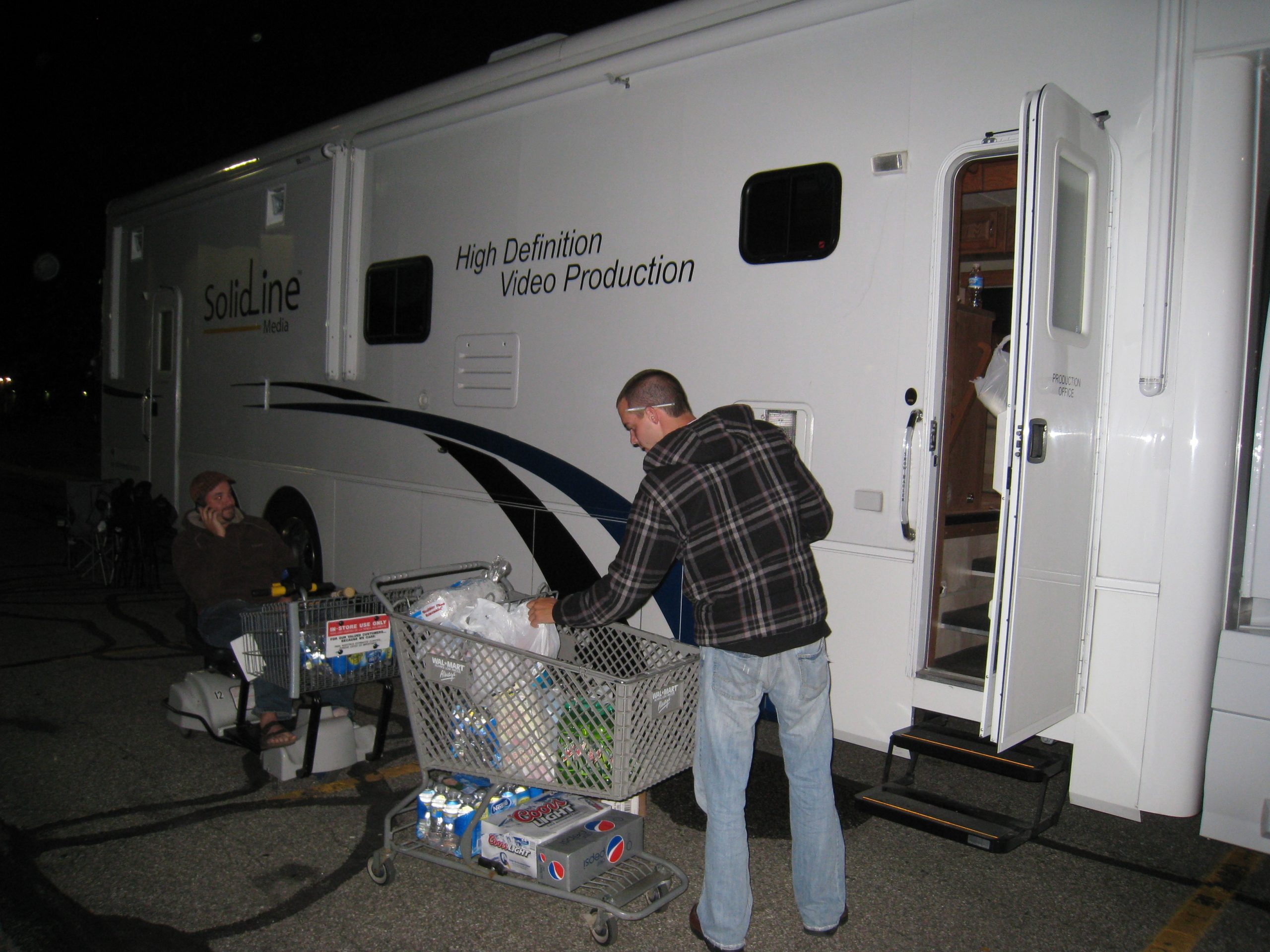 Loading the Truck Loading food and drink to the bus in Indiana