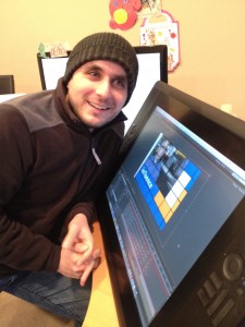 Mike Petrik looks longingly at his Wacom Cintiq 24HD, a key part of his design workflow at SolidLine Media.